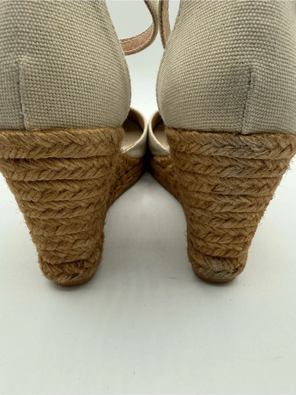 Viscata Barcelona Estartit Canvas Espadrille Wedges Beige Ankle Strap Jute Heel - Picture 12 of 16